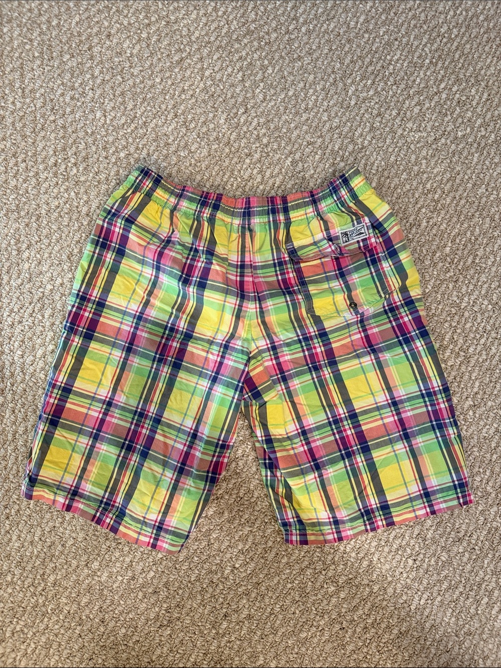 Polo by Ralph Lauren Yellow Multi Plaid Swim Trunks - Picture 3 of 5